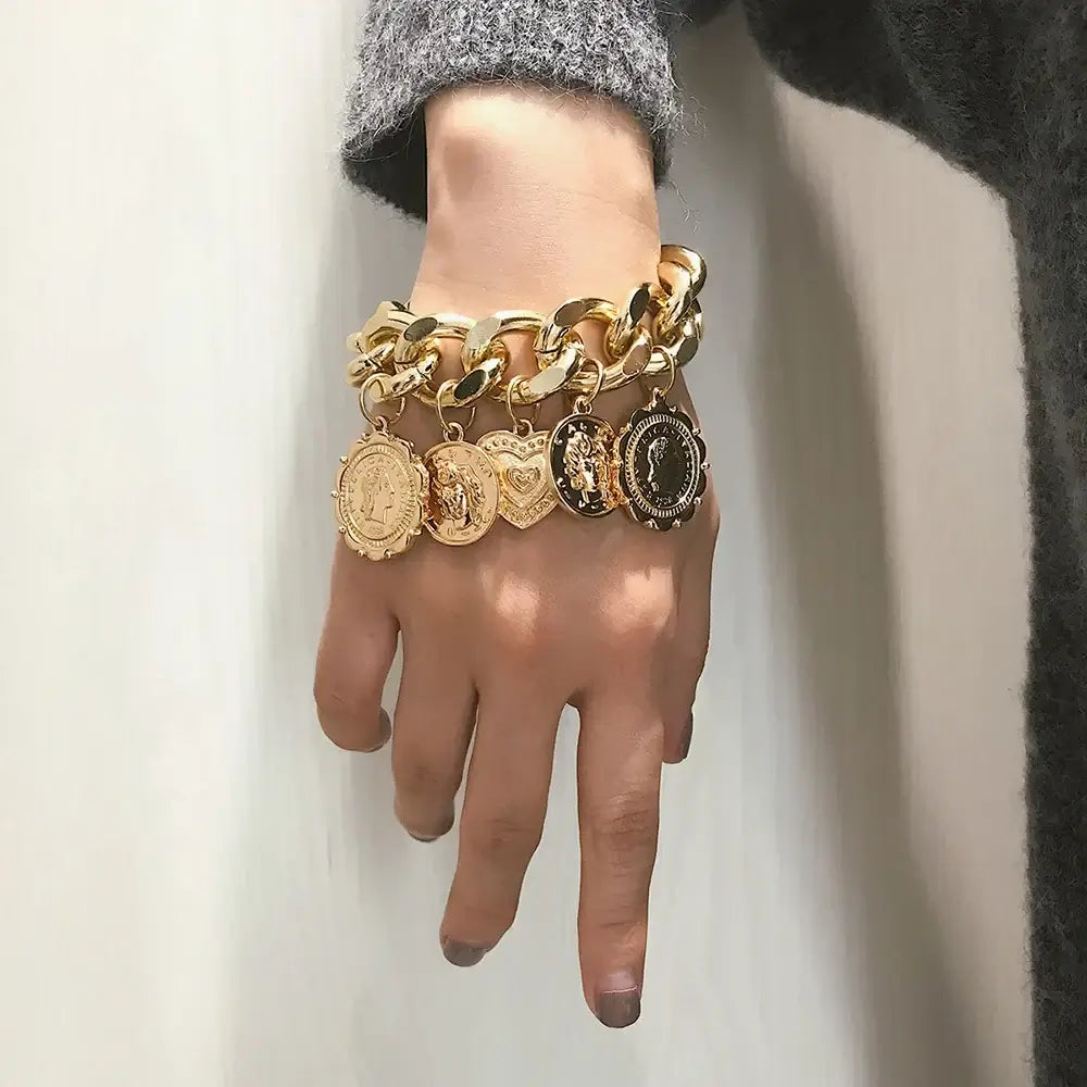 Bracelet Bohémien Punk avec Pendentif