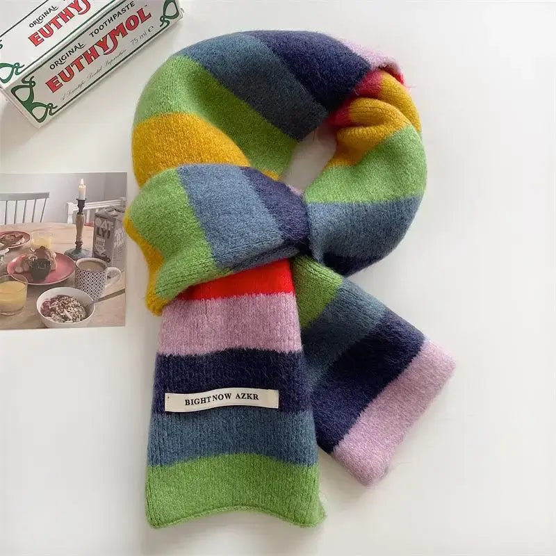 Bufanda de rayas de colores para hombre y mujer.