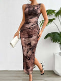 Robe Femme Printemps Été Style Amincissant sans Manches