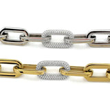 Pulsera de cadena de cristal dorado para mujer
