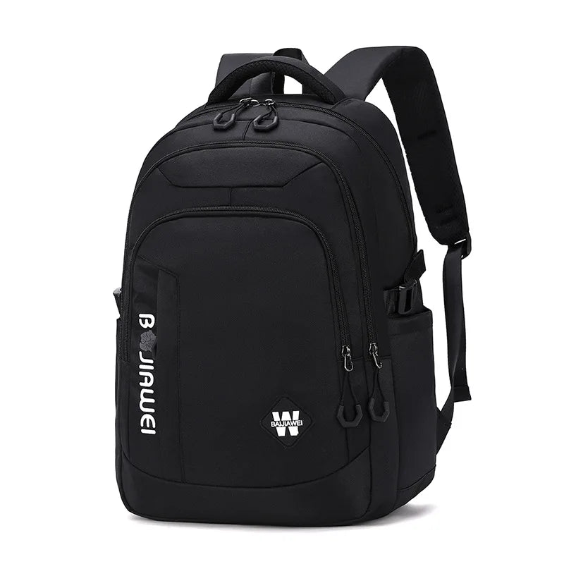 Sac à dos noir multifonctionnel pour femmes, léger et résistant, idéal pour le voyage et l'université.
