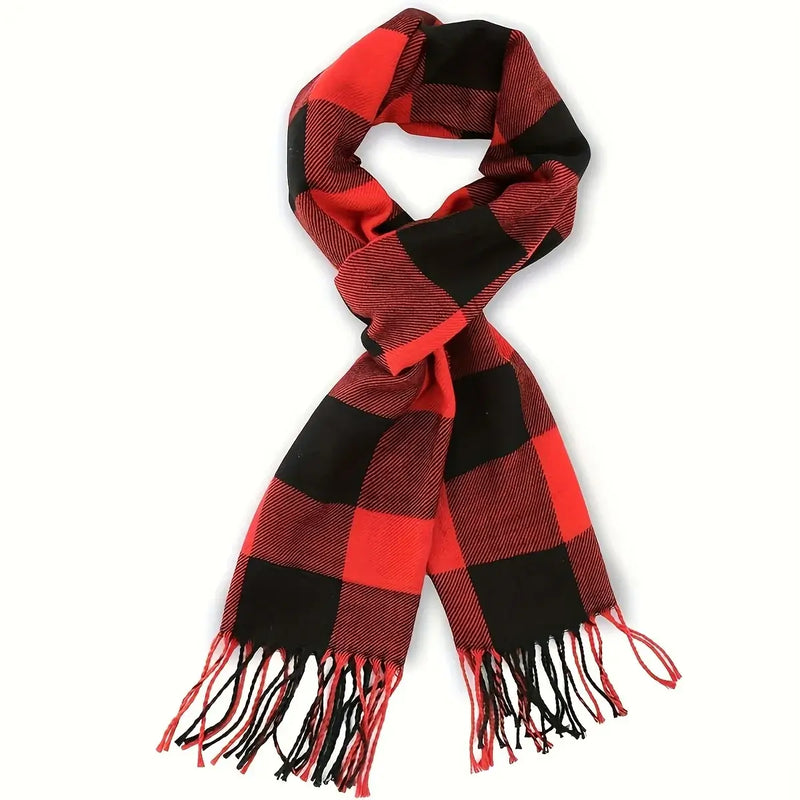 Bufanda unisex de cuadros efecto cachemir