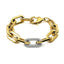 Pulsera de cadena de cristal dorado para mujer