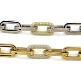 Pulsera de cadena de cristal dorado para mujer