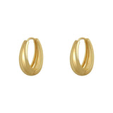 Boucles d'oreilles créoles en métal lisse style classique - EMAKUJITIA