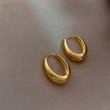 Boucles d'oreilles créoles en métal lisse style classique - EMAKUJITIA