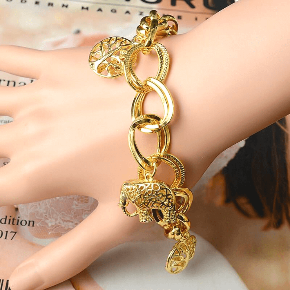 Bracelet à breloques pendentif éléphants - EMAKUJITIA