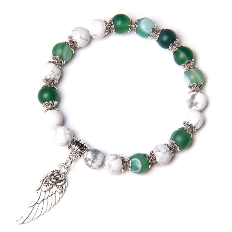 Bracelet à perles en acrylique pendentif plume - EMAKUJITIA