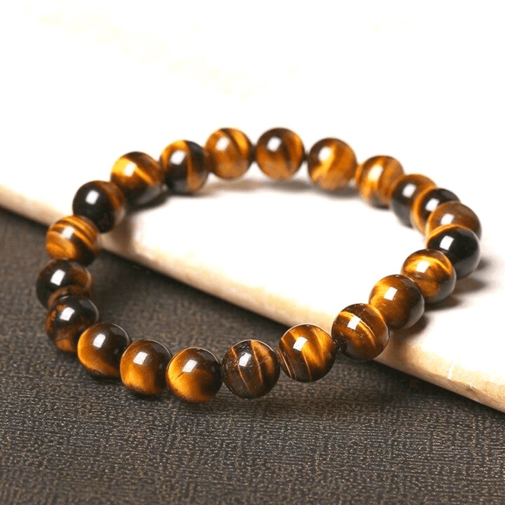 Bracelet avec perles en pierre œil de tigre naturelle - EMAKUJITIA
