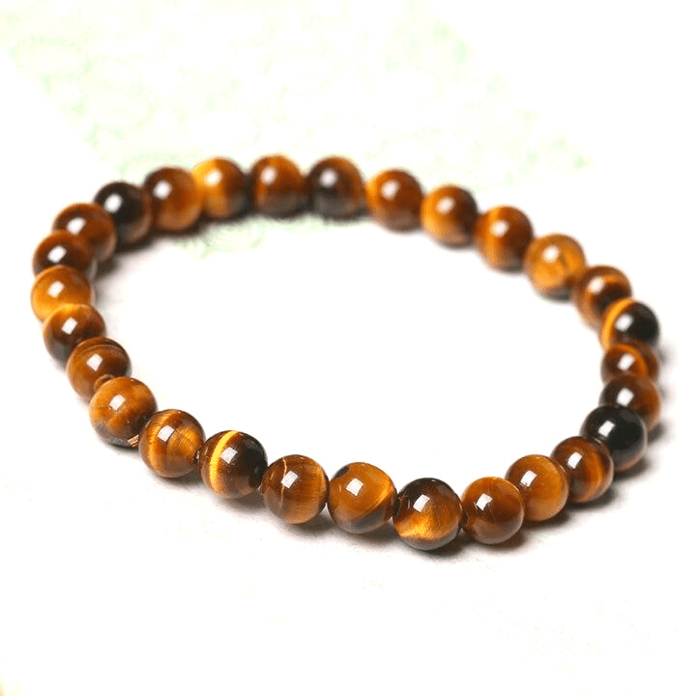 Bracelet avec perles en pierre œil de tigre naturelle - EMAKUJITIA