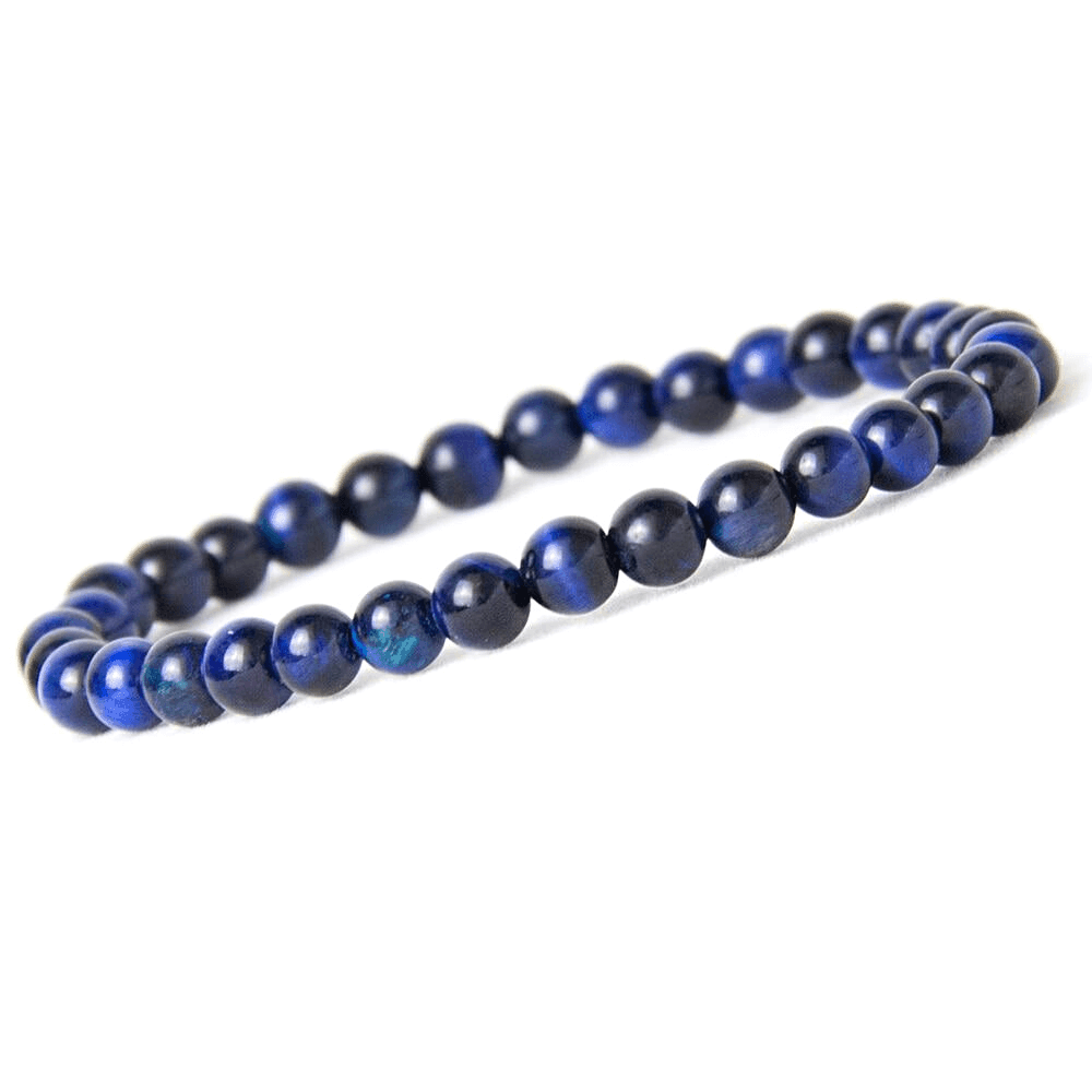 Bracelet élastique en perles œil de tigre bleu - EMAKUJITIA
