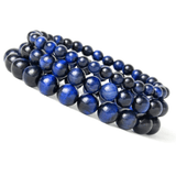 Bracelet élastique en perles œil de tigre bleu - EMAKUJITIA