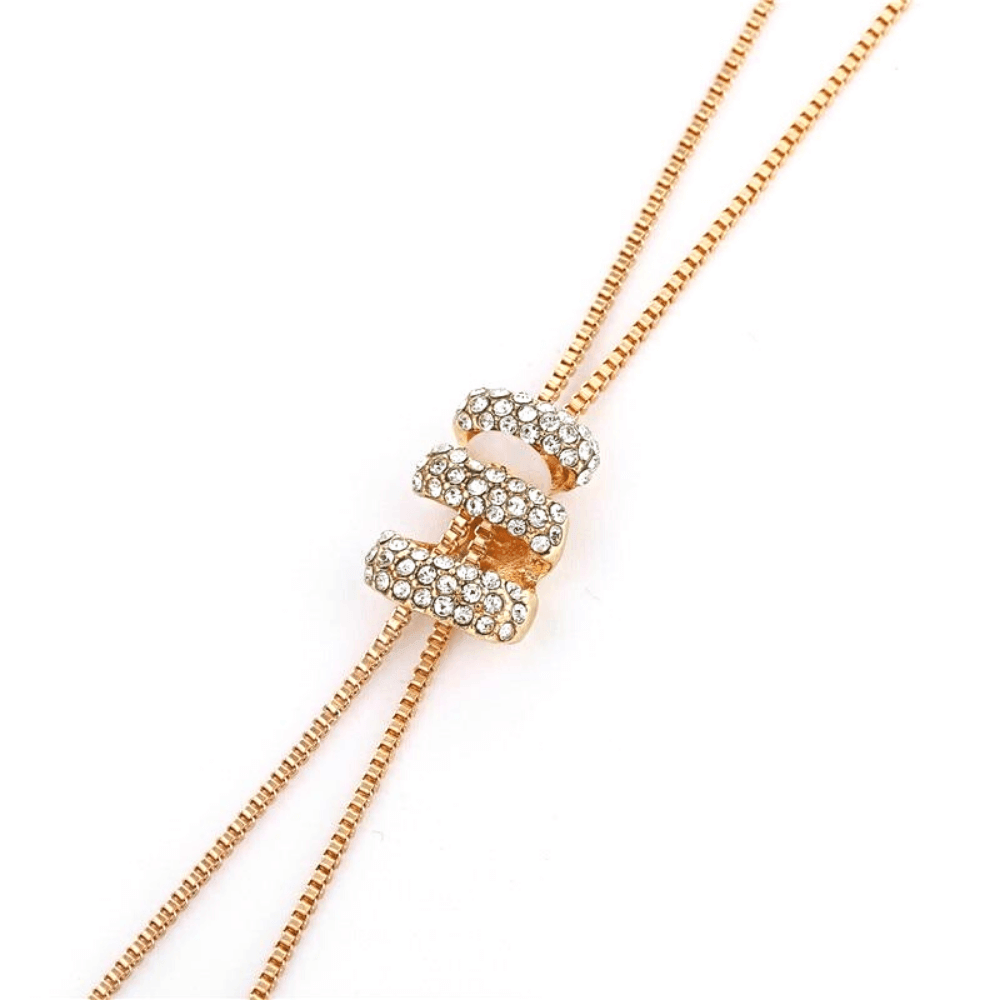 Collier à chaîne longue avec pendentif en forme de pompon en métal, strass, - EMAKUJITIA