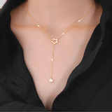 Collier chaîne pendentif étoiles serties de pierre de zircon - EMAKUJITIA