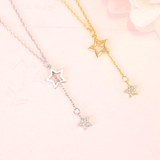 Collier chaîne pendentif étoiles serties de pierre de zircon - EMAKUJITIA