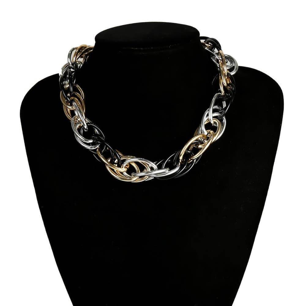 Collier gourmette cubain vintage pour femmes - EMAKUJITIA