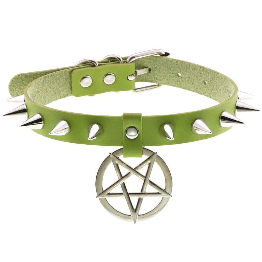 Collier ras du cou en cuir synthétique avec pics en alliage - EMAKUJITIA