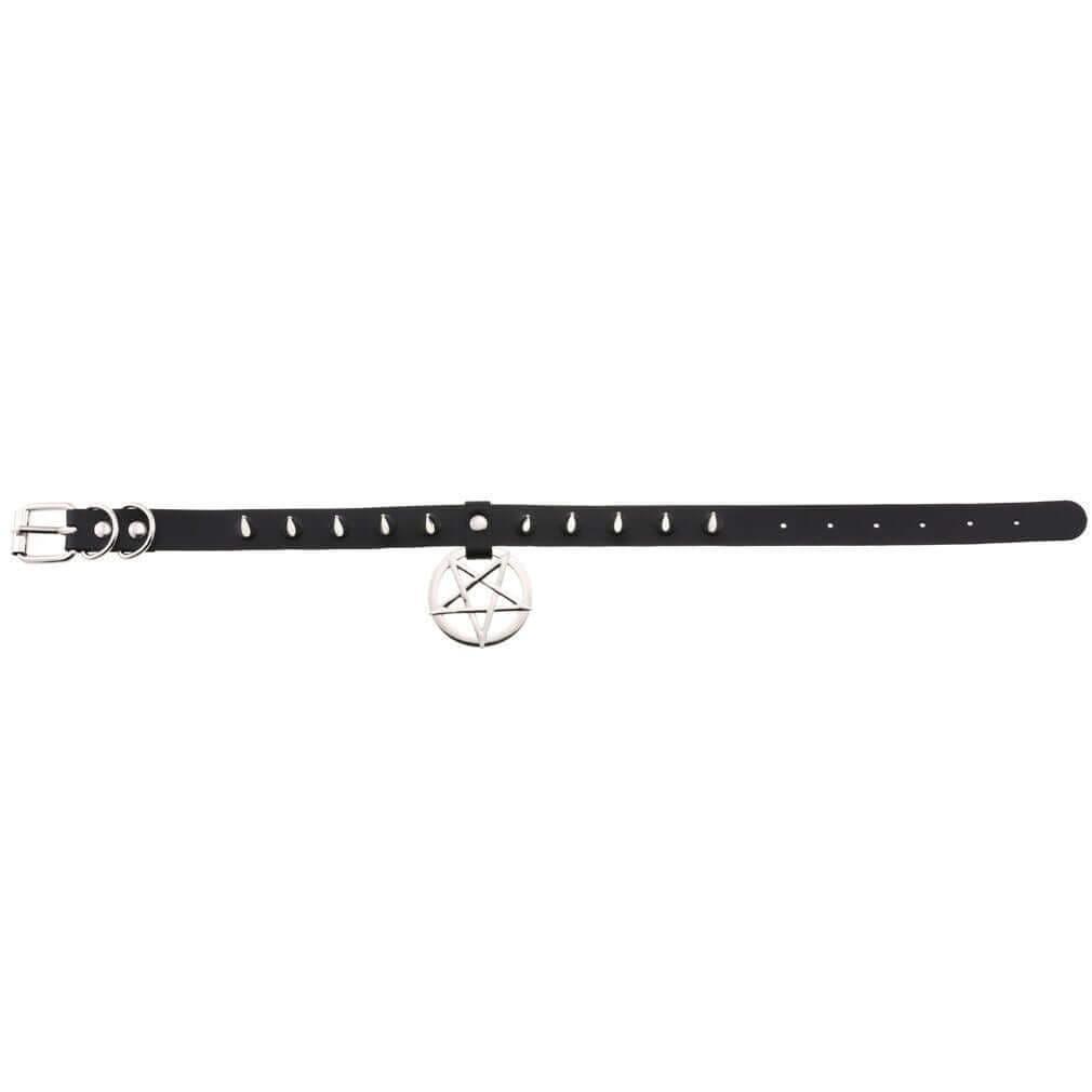 Collier ras du cou en cuir synthétique avec pics en alliage - EMAKUJITIA