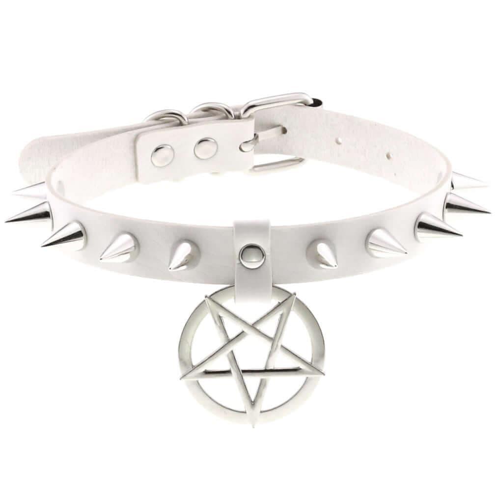 Collier ras du cou en cuir synthétique avec pics en alliage - EMAKUJITIA
