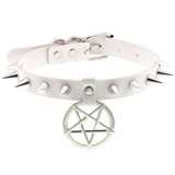 Collier ras du cou en cuir synthétique avec pics en alliage - EMAKUJITIA