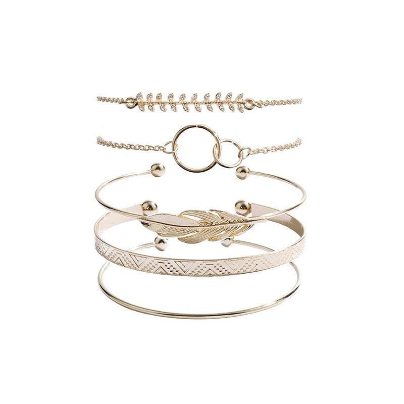 Ensemble de bracelets dorés style bohème - EMAKUJITIA