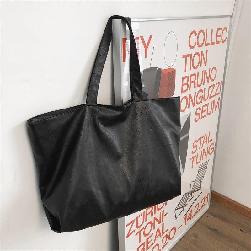 Sac fourre-tout surdimensionné en cuir PU souple pour femmes - EMAKUJITIA