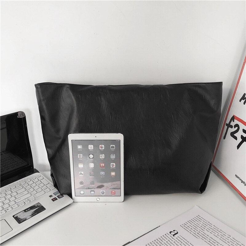 Sac fourre-tout surdimensionné en cuir PU souple pour femmes - EMAKUJITIA