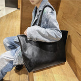 Sac fourre-tout surdimensionné en cuir PU souple pour femmes - EMAKUJITIA