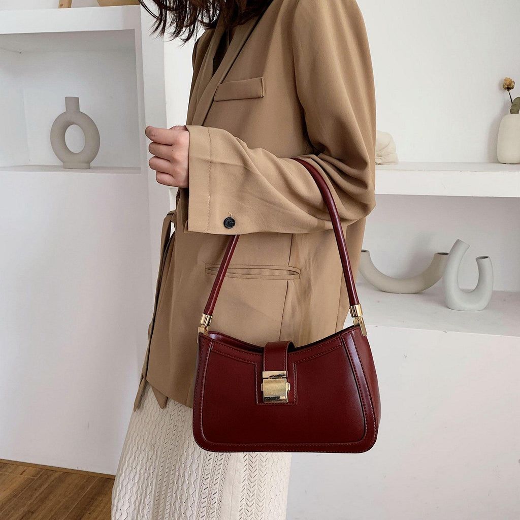 Sacs à main en cuir PU de couleur unie avec fermeture éclair - EMAKUJITIA