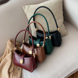 Sacs à main en cuir PU de couleur unie avec fermeture éclair - EMAKUJITIA