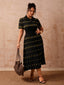 Robe Tunique Trapèze Rayée Femme Style Décontracté Taille Haute à Fente