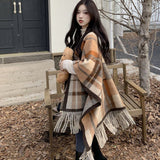 Écharpe Châle Femme Hiver à Franges Polyester Style Ethnique Retro