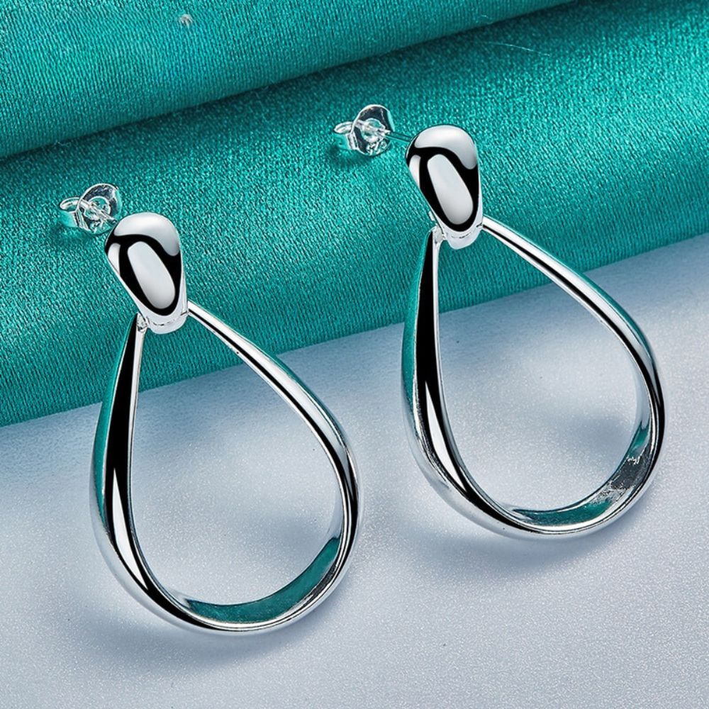 Silver plated dangling earrings