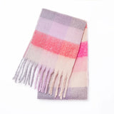Écharpe Foulard Femme Hiver Style Classique Polyester Chaud à Franges