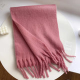 Écharpe Foulard Femme Hiver Style Classique Polyester Chaud à Franges