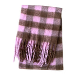Écharpe Foulard Femme Hiver Style Classique Polyester Chaud à Franges