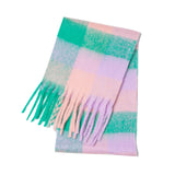 Écharpe Foulard Femme Hiver Style Classique Polyester Chaud à Franges