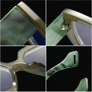 Lunettes oversize carrées colorées