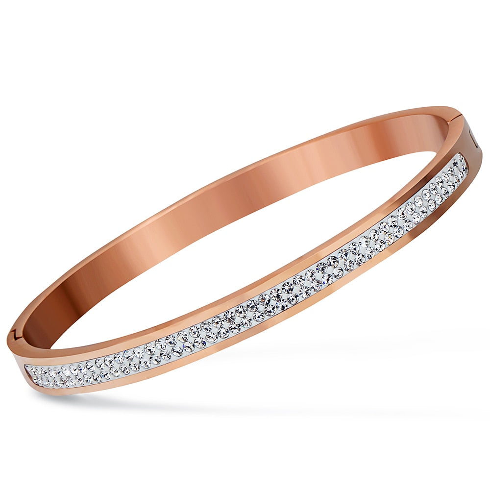 Sparkling Bangle Bracelet with Crystals