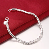 Bracelet en Argent Sterling 925 avec Chaîne Serpent 18K en Or