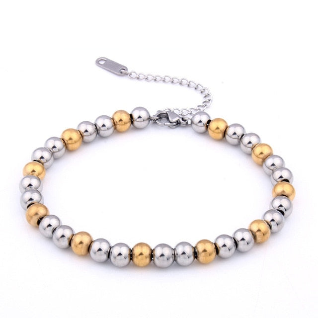 Bracelet en métal avec perles pour femmes