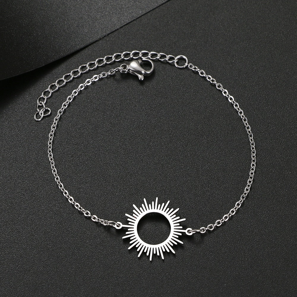 Bohemian stainless steel bracelet with charms for women