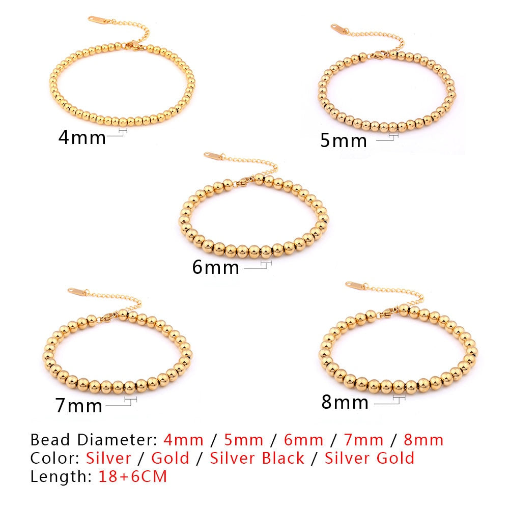 Bracelet en métal avec perles pour femmes