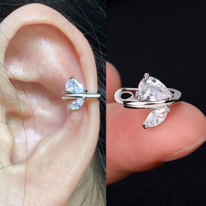 Elegante brazalete de cristal arcoíris para la oreja