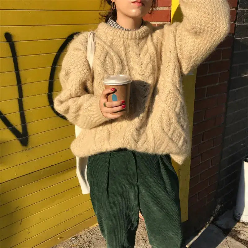 Pull en maille vintage pour femmes