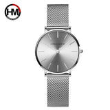 Montre femme Hannah Martin cadran noir et bracelet maille milanaise noir