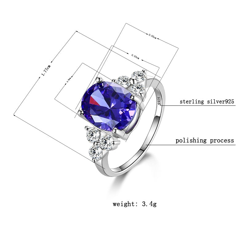 Silver Plated Oval Cubic Zirconia Wedding Ring