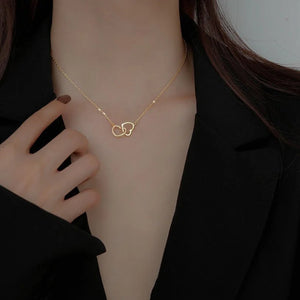 Collier avec pendentif cœur entrelacé en Acier Inoxydable