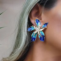 Boucles d'oreilles à Clous motif floral