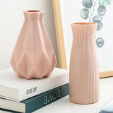 Vase Décoratif Blanc Moderne en Plastique Effet Céramique Nordic